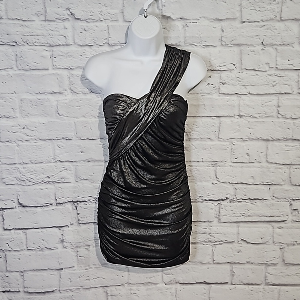 Wet Seal ruched shimmer bodycon dress